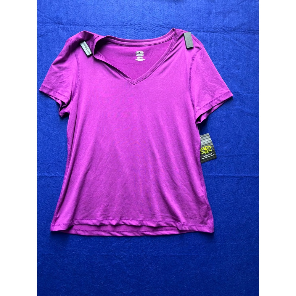 Activewear‎ Womens Athletic Works V-Neck Tee Large 12-14 Purple